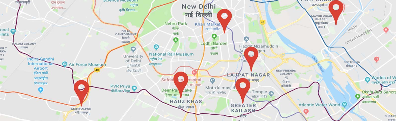 professional escorts services location map